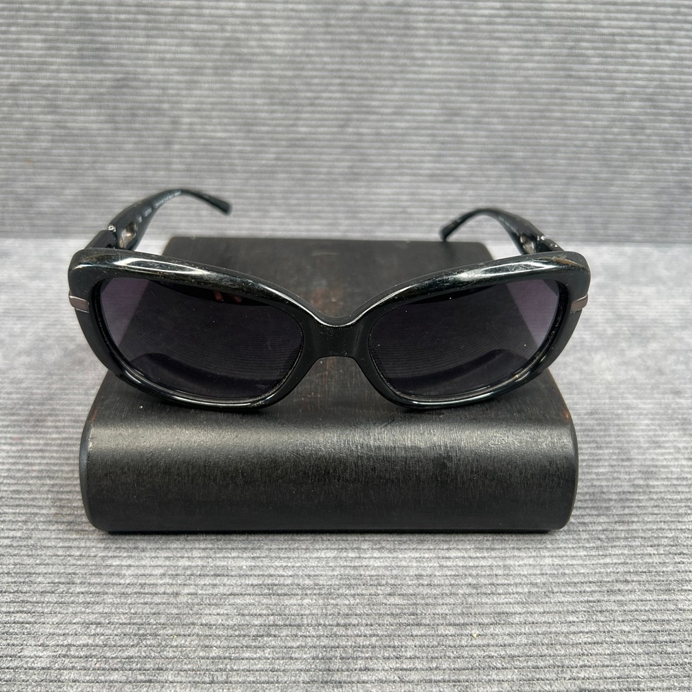 Guess GU 7274 Black Oval Y2k Sunglasses Carl Zeiss Lens Chain Temple 60-16-135